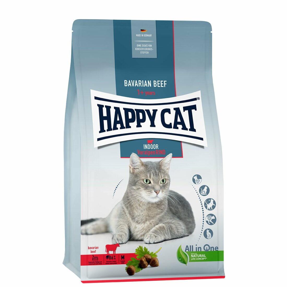 Happy Cat Indoor Adult hovězí z předhůří Alp 3 × 4