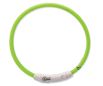 Obojek DOG FANTASY světelný USB zelený