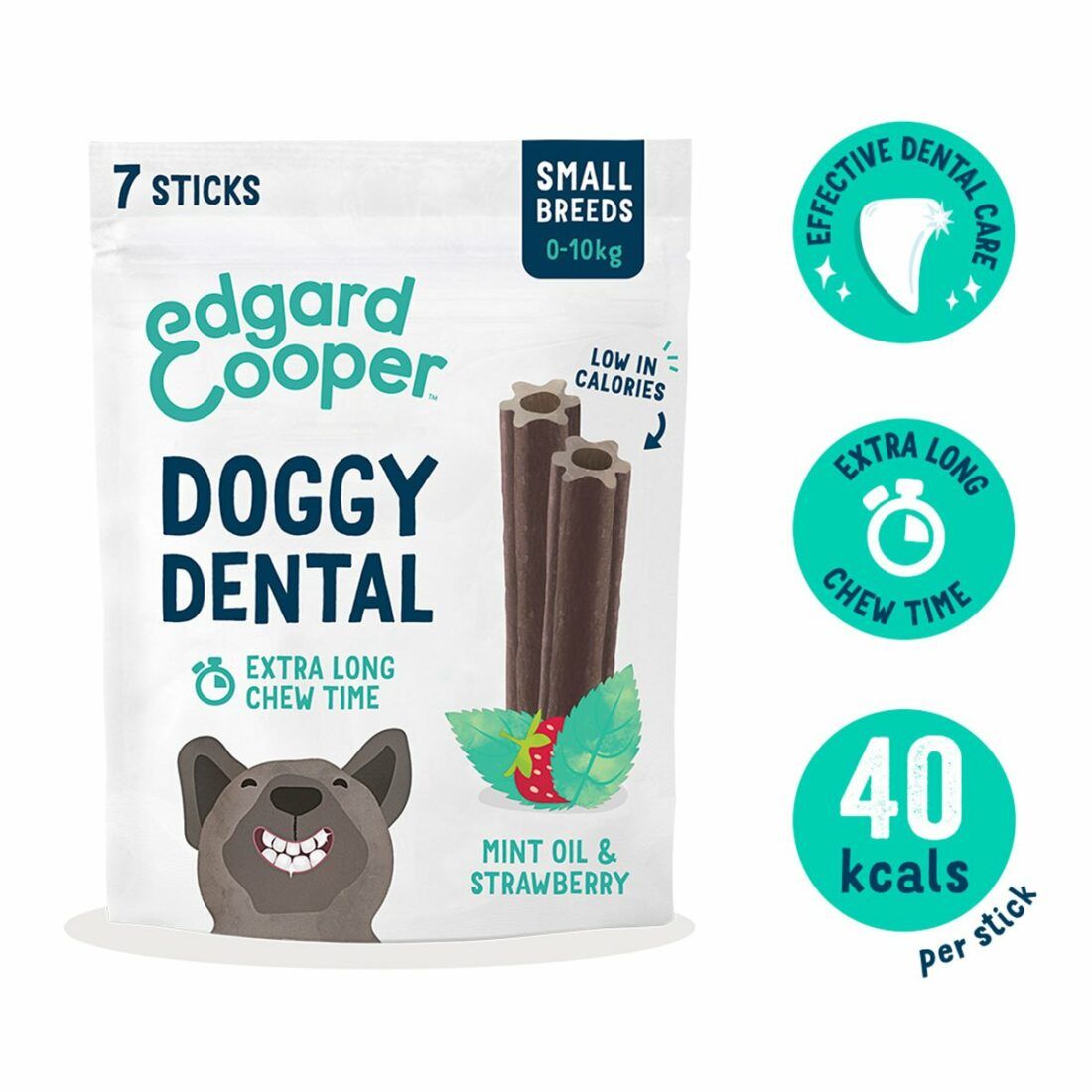 Edgard & Cooper Doggy Dental jahoda/máta