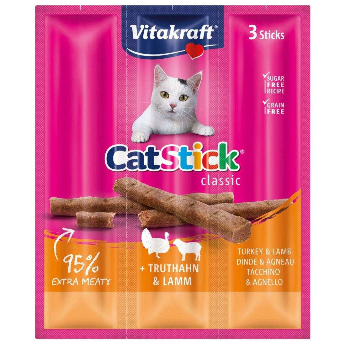 Vitakraft Cat tyčinka mini krocan a jehněčí