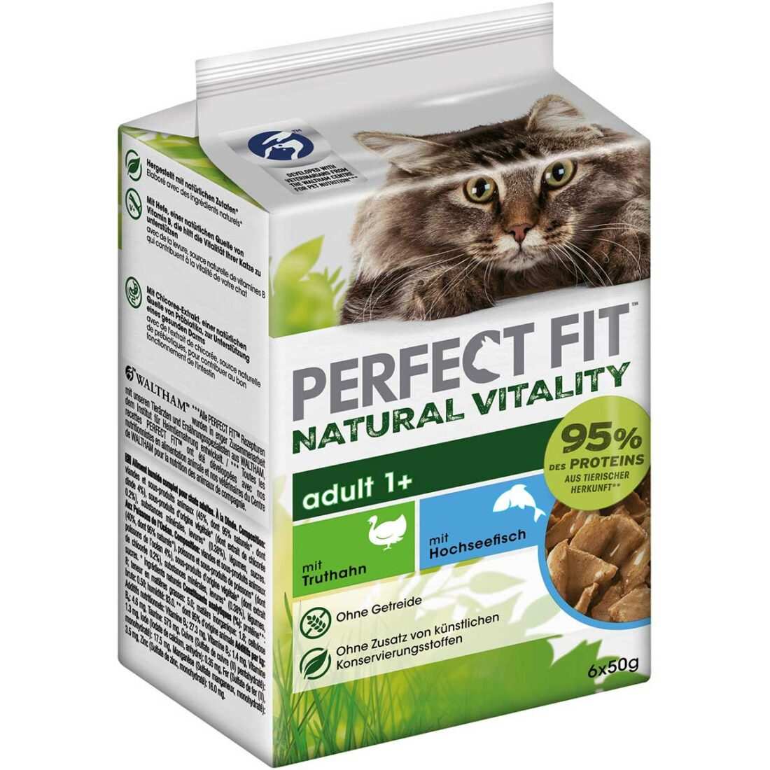 Krmivo pro kočky PERFECT FIT Natural Vitality Adult 1+ krocan
