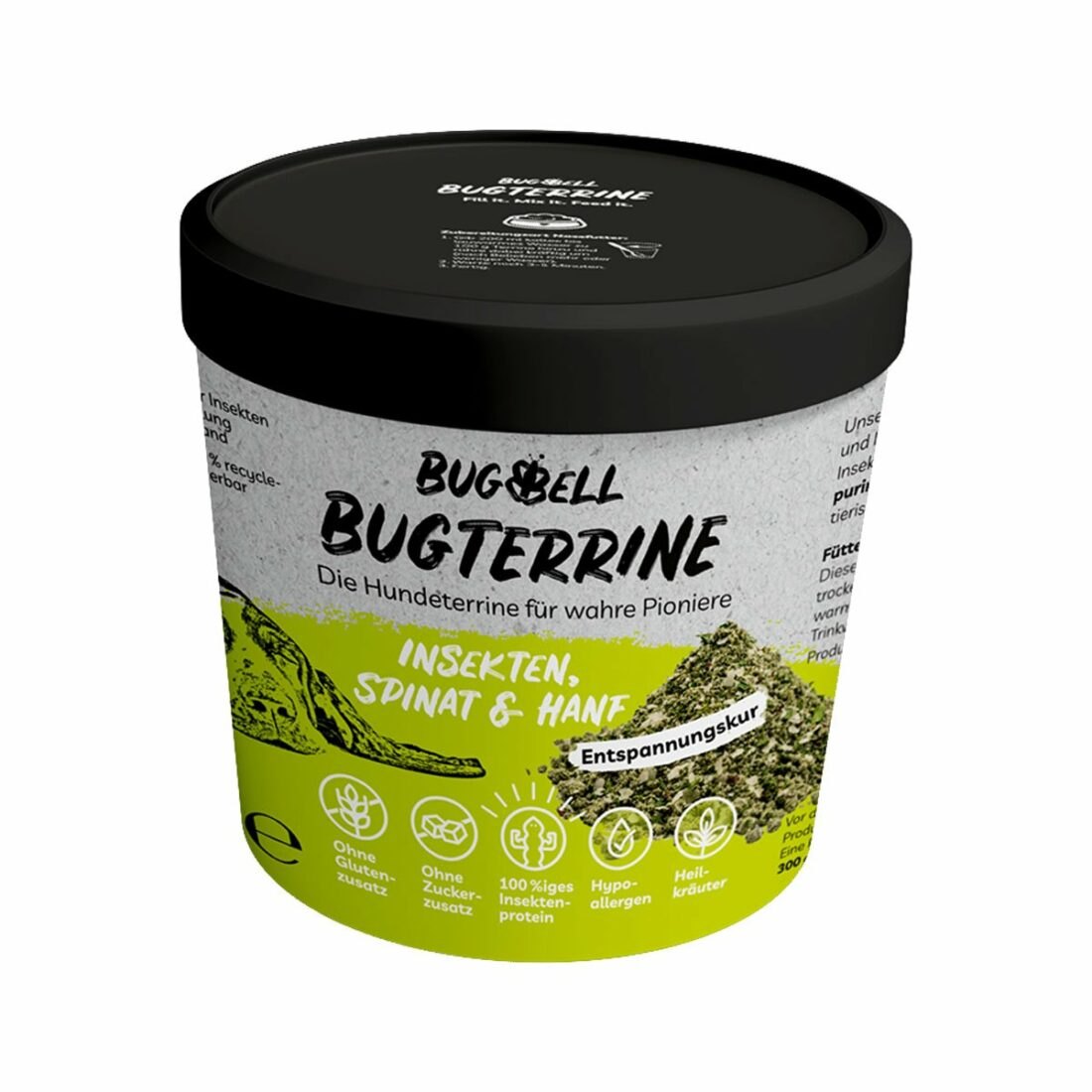 BugTerrine Adult zelená varianta špenát a konopí