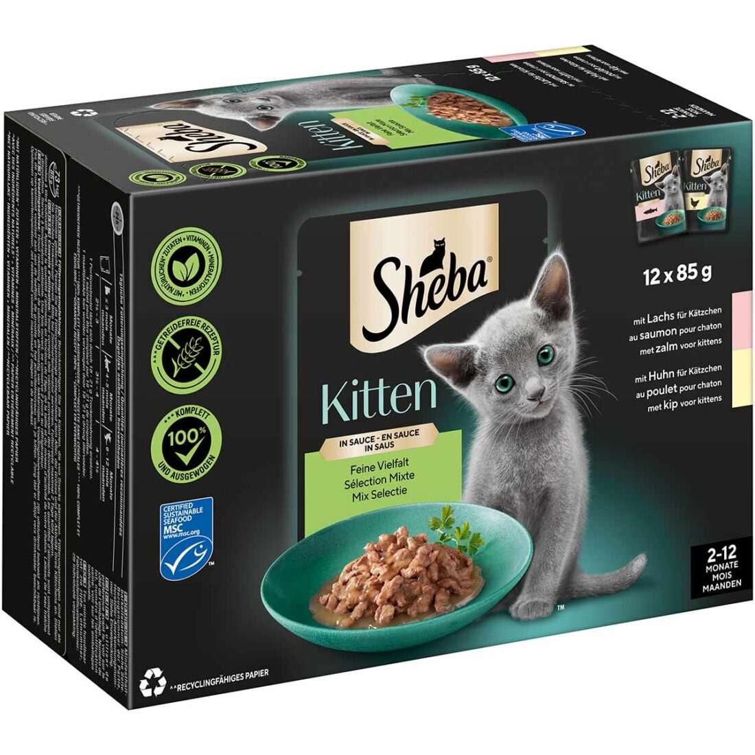 Sheba Multipack Kitten v omáčce Feine Vielfalt
